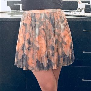 BCBG pleated multi colored mini skirt